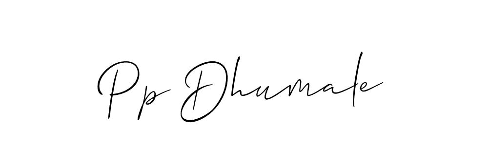 Similarly Allison_Script is the best handwritten signature design. Signature creator online .You can use it as an online autograph creator for name Pp Dhumale. Pp Dhumale signature style 2 images and pictures png