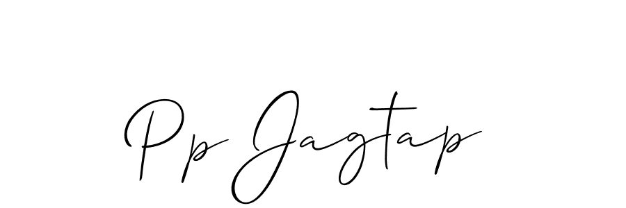 How to make Pp Jagtap name signature. Use Allison_Script style for creating short signs online. This is the latest handwritten sign. Pp Jagtap signature style 2 images and pictures png