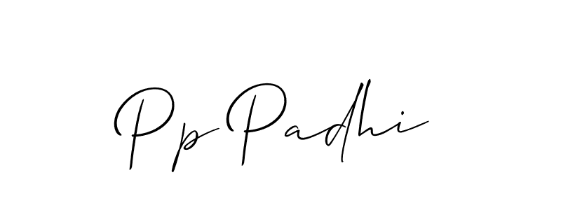 Also You can easily find your signature by using the search form. We will create Pp Padhi name handwritten signature images for you free of cost using Allison_Script sign style. Pp Padhi signature style 2 images and pictures png