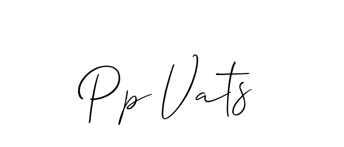 Design your own signature with our free online signature maker. With this signature software, you can create a handwritten (Allison_Script) signature for name Pp Vats. Pp Vats signature style 2 images and pictures png