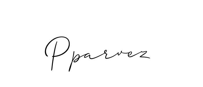 Design your own signature with our free online signature maker. With this signature software, you can create a handwritten (Allison_Script) signature for name Pparvez. Pparvez signature style 2 images and pictures png