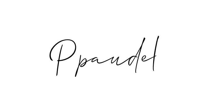 Design your own signature with our free online signature maker. With this signature software, you can create a handwritten (Allison_Script) signature for name Ppaudel. Ppaudel signature style 2 images and pictures png