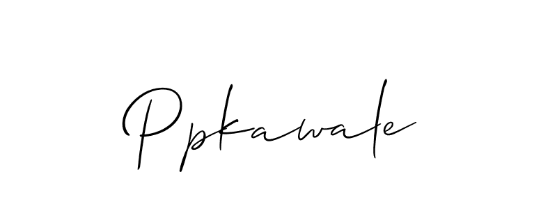 How to make Ppkawale name signature. Use Allison_Script style for creating short signs online. This is the latest handwritten sign. Ppkawale signature style 2 images and pictures png