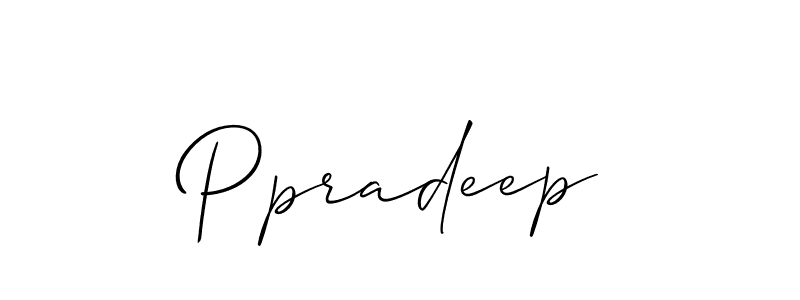 The best way (Allison_Script) to make a short signature is to pick only two or three words in your name. The name Ppradeep include a total of six letters. For converting this name. Ppradeep signature style 2 images and pictures png