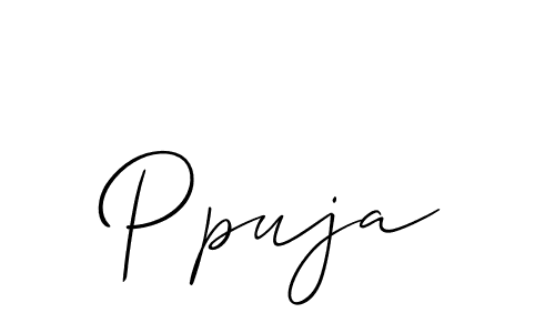 You should practise on your own different ways (Allison_Script) to write your name (Ppuja) in signature. don't let someone else do it for you. Ppuja signature style 2 images and pictures png