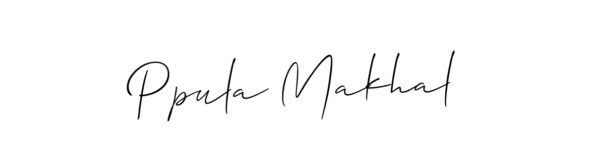 Also You can easily find your signature by using the search form. We will create Ppula Makhal name handwritten signature images for you free of cost using Allison_Script sign style. Ppula Makhal signature style 2 images and pictures png