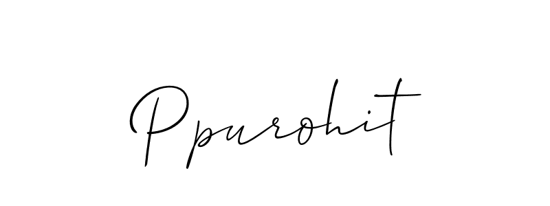 Ppurohit stylish signature style. Best Handwritten Sign (Allison_Script) for my name. Handwritten Signature Collection Ideas for my name Ppurohit. Ppurohit signature style 2 images and pictures png