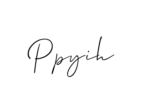 How to make Ppyih signature? Allison_Script is a professional autograph style. Create handwritten signature for Ppyih name. Ppyih signature style 2 images and pictures png