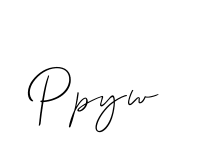 Make a beautiful signature design for name Ppyw. With this signature (Allison_Script) style, you can create a handwritten signature for free. Ppyw signature style 2 images and pictures png