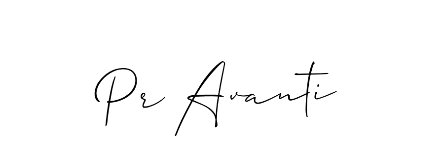 The best way (Allison_Script) to make a short signature is to pick only two or three words in your name. The name Pr Avanti include a total of six letters. For converting this name. Pr Avanti signature style 2 images and pictures png