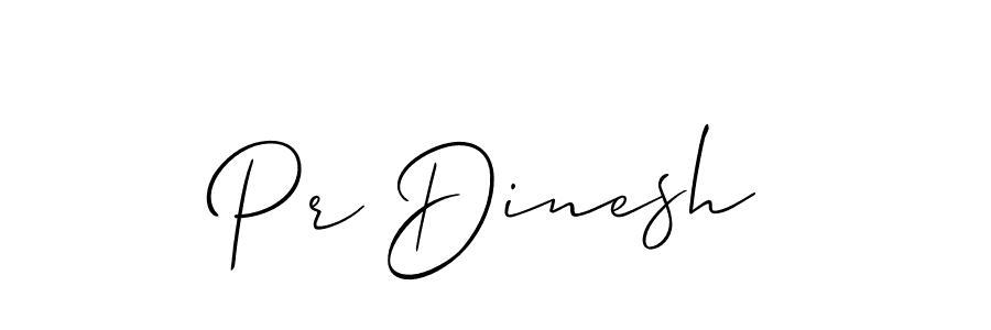 Create a beautiful signature design for name Pr Dinesh. With this signature (Allison_Script) fonts, you can make a handwritten signature for free. Pr Dinesh signature style 2 images and pictures png