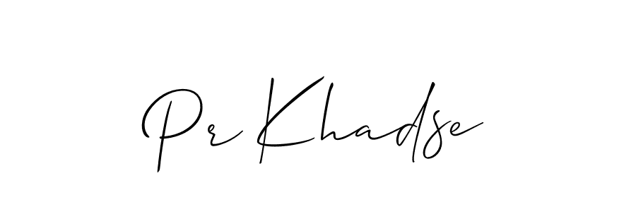 You should practise on your own different ways (Allison_Script) to write your name (Pr Khadse) in signature. don't let someone else do it for you. Pr Khadse signature style 2 images and pictures png