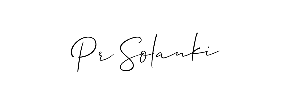 The best way (Allison_Script) to make a short signature is to pick only two or three words in your name. The name Pr Solanki include a total of six letters. For converting this name. Pr Solanki signature style 2 images and pictures png