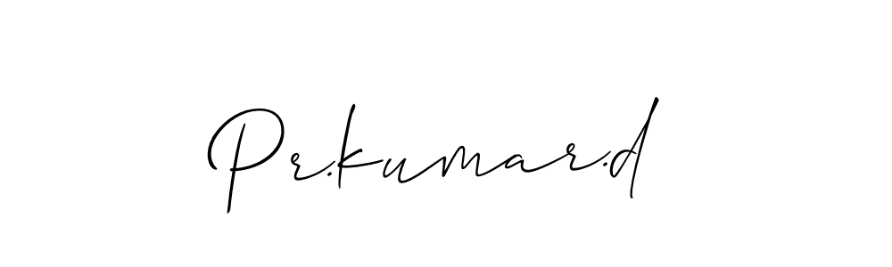 Design your own signature with our free online signature maker. With this signature software, you can create a handwritten (Allison_Script) signature for name Pr.kumar.d. Pr.kumar.d signature style 2 images and pictures png