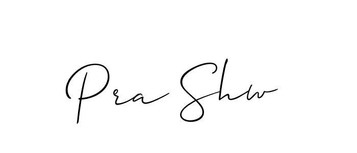 The best way (Allison_Script) to make a short signature is to pick only two or three words in your name. The name Pra Shw include a total of six letters. For converting this name. Pra Shw signature style 2 images and pictures png