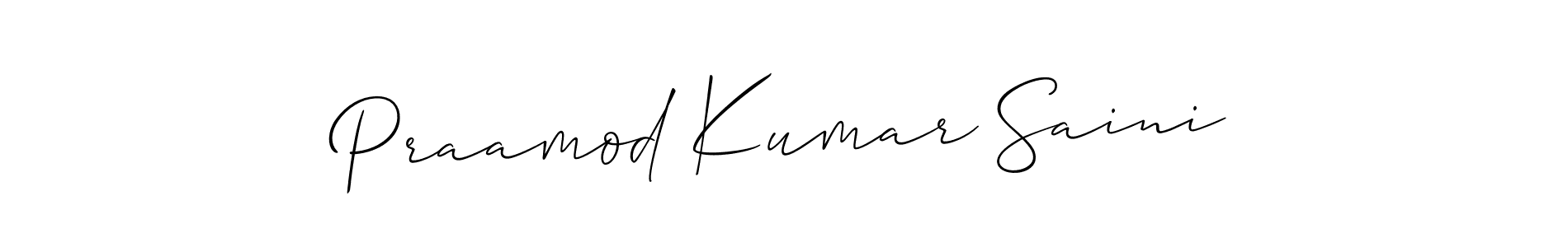 How to Draw Praamod Kumar Saini signature style? Allison_Script is a latest design signature styles for name Praamod Kumar Saini. Praamod Kumar Saini signature style 2 images and pictures png