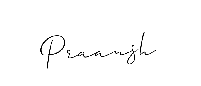 Also we have Praansh name is the best signature style. Create professional handwritten signature collection using Allison_Script autograph style. Praansh signature style 2 images and pictures png