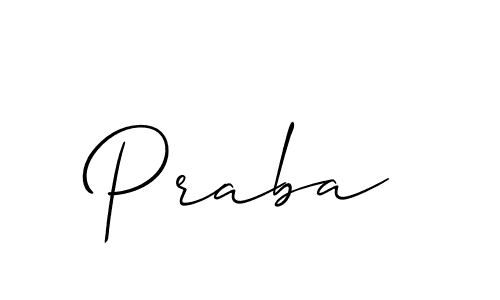 Praba stylish signature style. Best Handwritten Sign (Allison_Script) for my name. Handwritten Signature Collection Ideas for my name Praba. Praba signature style 2 images and pictures png