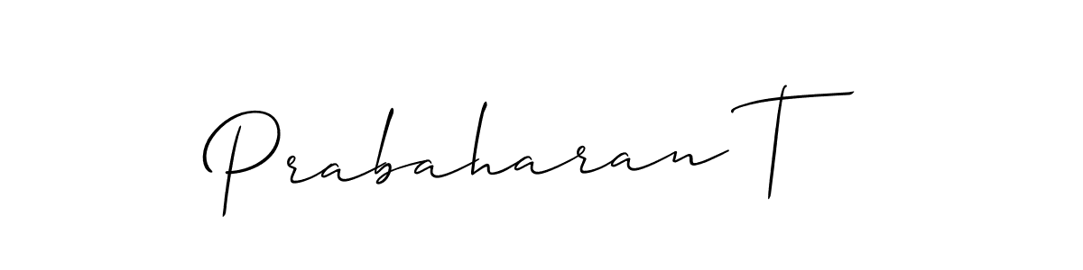 Make a beautiful signature design for name Prabaharan T. With this signature (Allison_Script) style, you can create a handwritten signature for free. Prabaharan T signature style 2 images and pictures png