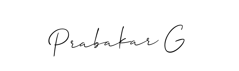 Design your own signature with our free online signature maker. With this signature software, you can create a handwritten (Allison_Script) signature for name Prabakar G. Prabakar G signature style 2 images and pictures png