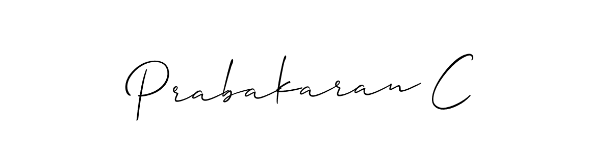 How to make Prabakaran C signature? Allison_Script is a professional autograph style. Create handwritten signature for Prabakaran C name. Prabakaran C signature style 2 images and pictures png