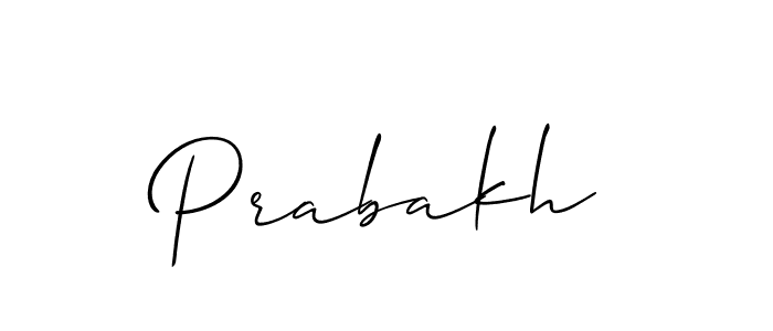 Make a beautiful signature design for name Prabakh. With this signature (Allison_Script) style, you can create a handwritten signature for free. Prabakh signature style 2 images and pictures png