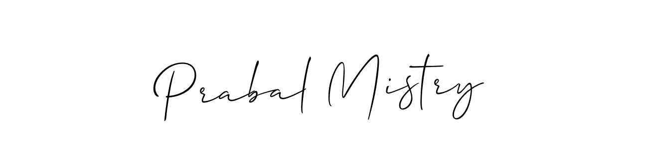 How to make Prabal Mistry name signature. Use Allison_Script style for creating short signs online. This is the latest handwritten sign. Prabal Mistry signature style 2 images and pictures png