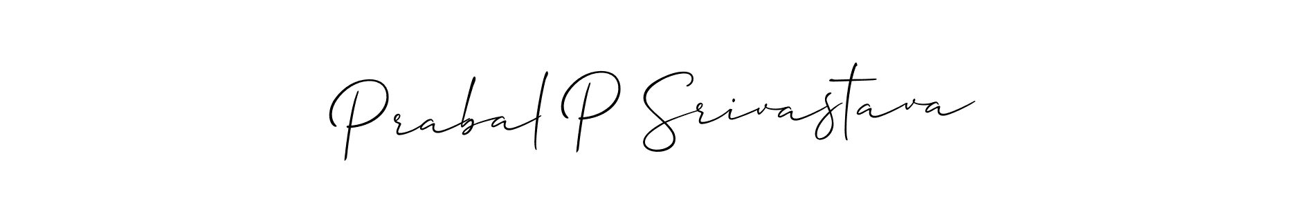 Also we have Prabal P Srivastava name is the best signature style. Create professional handwritten signature collection using Allison_Script autograph style. Prabal P Srivastava signature style 2 images and pictures png