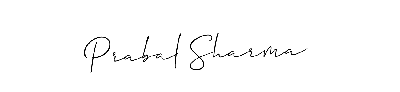 How to make Prabal Sharma name signature. Use Allison_Script style for creating short signs online. This is the latest handwritten sign. Prabal Sharma signature style 2 images and pictures png