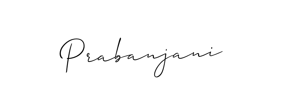 How to Draw Prabanjani signature style? Allison_Script is a latest design signature styles for name Prabanjani. Prabanjani signature style 2 images and pictures png