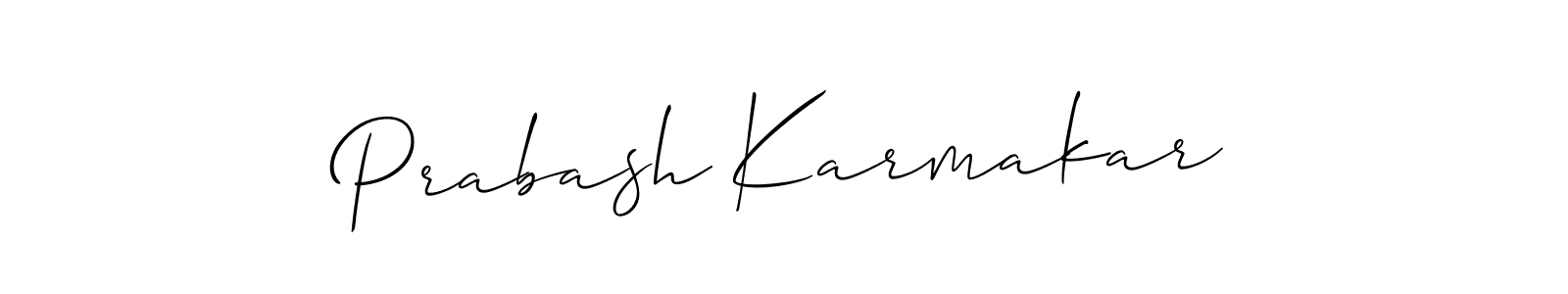 The best way (Allison_Script) to make a short signature is to pick only two or three words in your name. The name Prabash Karmakar include a total of six letters. For converting this name. Prabash Karmakar signature style 2 images and pictures png