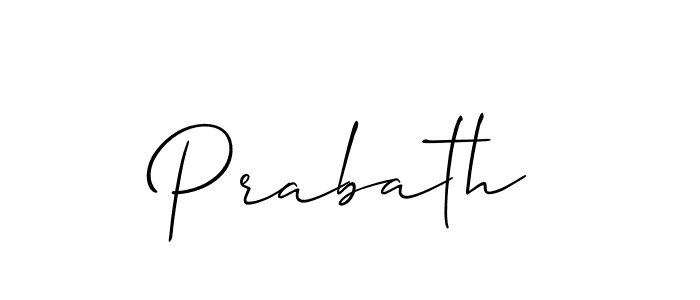 Use a signature maker to create a handwritten signature online. With this signature software, you can design (Allison_Script) your own signature for name Prabath. Prabath signature style 2 images and pictures png