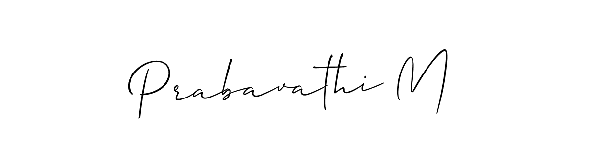 Design your own signature with our free online signature maker. With this signature software, you can create a handwritten (Allison_Script) signature for name Prabavathi M. Prabavathi M signature style 2 images and pictures png