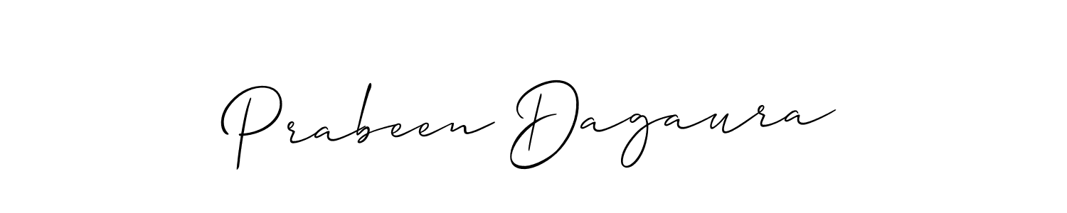 Make a beautiful signature design for name Prabeen Dagaura. With this signature (Allison_Script) style, you can create a handwritten signature for free. Prabeen Dagaura signature style 2 images and pictures png