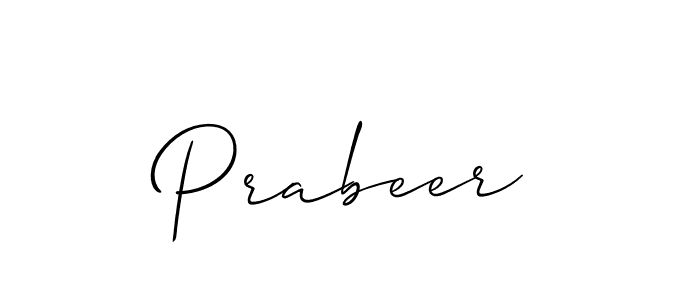 Create a beautiful signature design for name Prabeer. With this signature (Allison_Script) fonts, you can make a handwritten signature for free. Prabeer signature style 2 images and pictures png