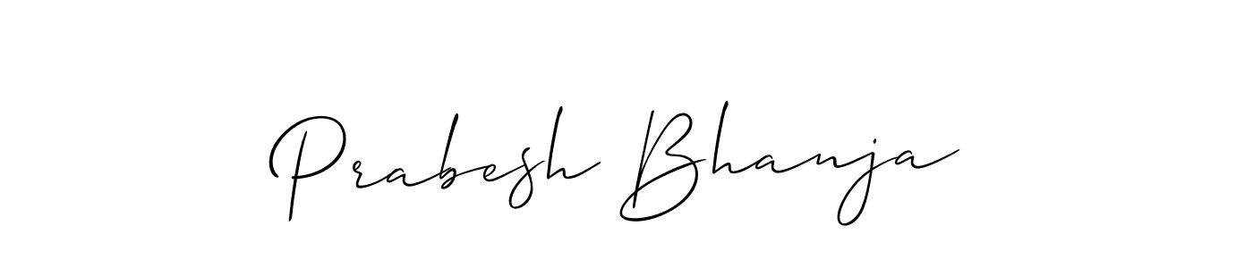 Also You can easily find your signature by using the search form. We will create Prabesh Bhanja name handwritten signature images for you free of cost using Allison_Script sign style. Prabesh Bhanja signature style 2 images and pictures png