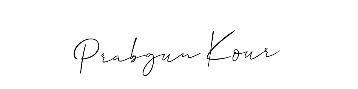 Also we have Prabgun Kour name is the best signature style. Create professional handwritten signature collection using Allison_Script autograph style. Prabgun Kour signature style 2 images and pictures png