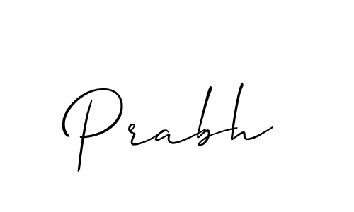 Use a signature maker to create a handwritten signature online. With this signature software, you can design (Allison_Script) your own signature for name Prabh. Prabh signature style 2 images and pictures png