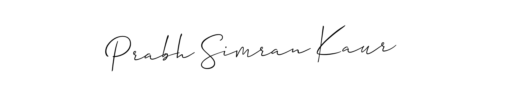 Design your own signature with our free online signature maker. With this signature software, you can create a handwritten (Allison_Script) signature for name Prabh Simran Kaur. Prabh Simran Kaur signature style 2 images and pictures png