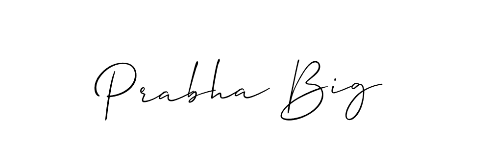 Use a signature maker to create a handwritten signature online. With this signature software, you can design (Allison_Script) your own signature for name Prabha Big. Prabha Big signature style 2 images and pictures png