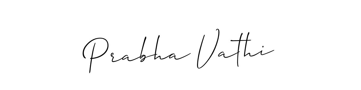 The best way (Allison_Script) to make a short signature is to pick only two or three words in your name. The name Prabha Vathi include a total of six letters. For converting this name. Prabha Vathi signature style 2 images and pictures png