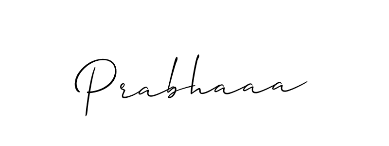 Also we have Prabhaaa name is the best signature style. Create professional handwritten signature collection using Allison_Script autograph style. Prabhaaa signature style 2 images and pictures png