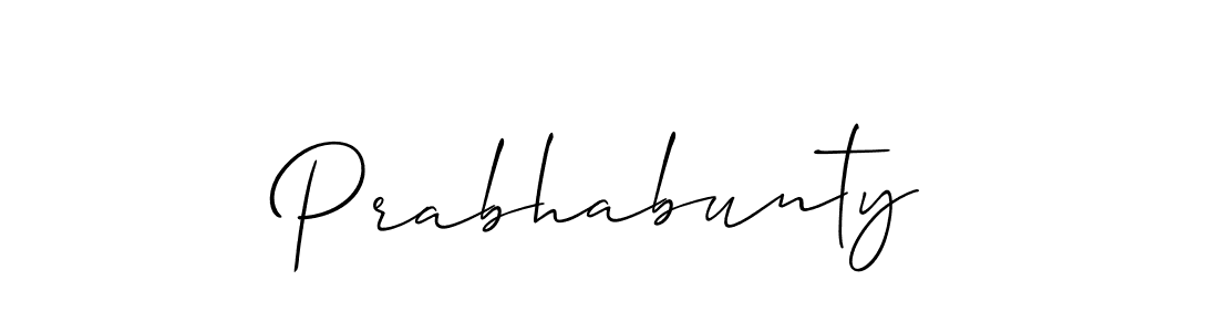You should practise on your own different ways (Allison_Script) to write your name (Prabhabunty) in signature. don't let someone else do it for you. Prabhabunty signature style 2 images and pictures png