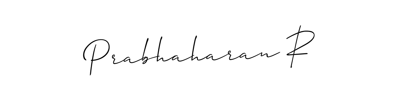 Design your own signature with our free online signature maker. With this signature software, you can create a handwritten (Allison_Script) signature for name Prabhaharan R. Prabhaharan R signature style 2 images and pictures png