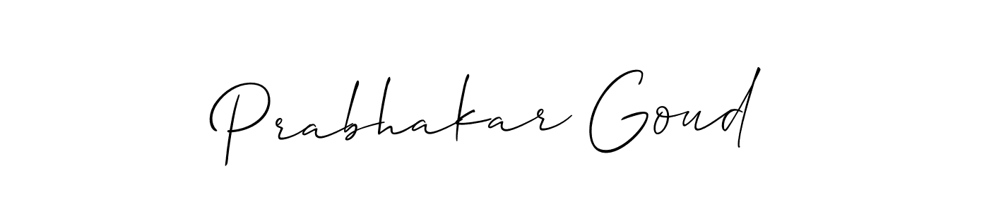 How to make Prabhakar Goud name signature. Use Allison_Script style for creating short signs online. This is the latest handwritten sign. Prabhakar Goud signature style 2 images and pictures png