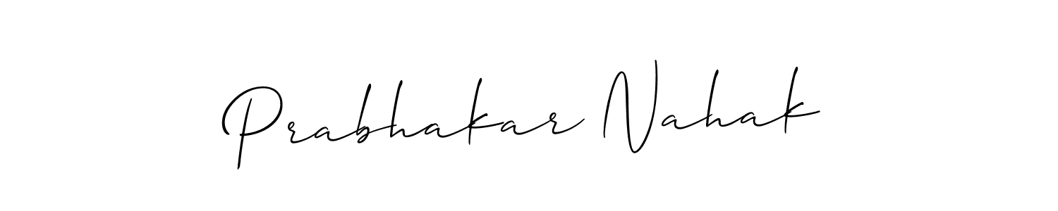 Design your own signature with our free online signature maker. With this signature software, you can create a handwritten (Allison_Script) signature for name Prabhakar Nahak. Prabhakar Nahak signature style 2 images and pictures png
