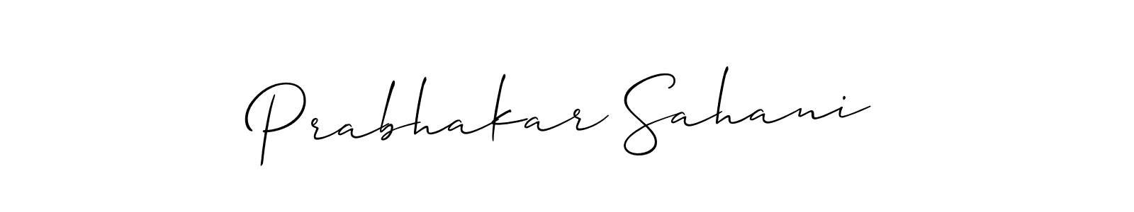 Create a beautiful signature design for name Prabhakar Sahani. With this signature (Allison_Script) fonts, you can make a handwritten signature for free. Prabhakar Sahani signature style 2 images and pictures png