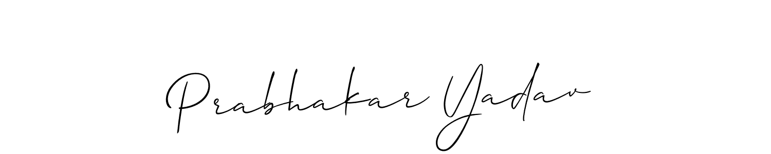 Also You can easily find your signature by using the search form. We will create Prabhakar Yadav name handwritten signature images for you free of cost using Allison_Script sign style. Prabhakar Yadav signature style 2 images and pictures png