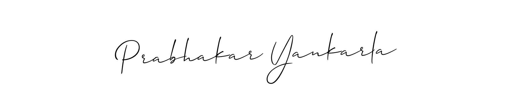 You should practise on your own different ways (Allison_Script) to write your name (Prabhakar Yankarla) in signature. don't let someone else do it for you. Prabhakar Yankarla signature style 2 images and pictures png
