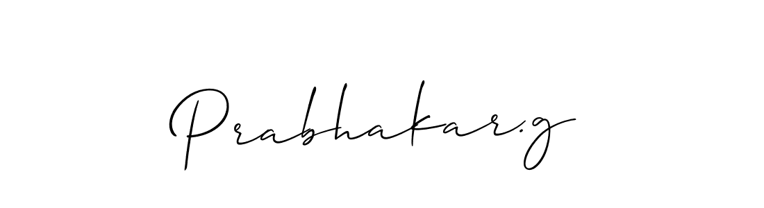 How to make Prabhakar.g signature? Allison_Script is a professional autograph style. Create handwritten signature for Prabhakar.g name. Prabhakar.g signature style 2 images and pictures png